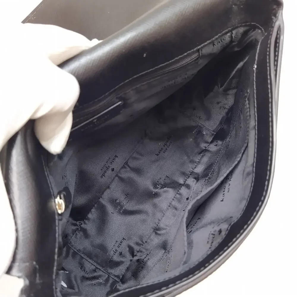 Kate Spade New York Black Leather Flap Closure Crossbody Bag